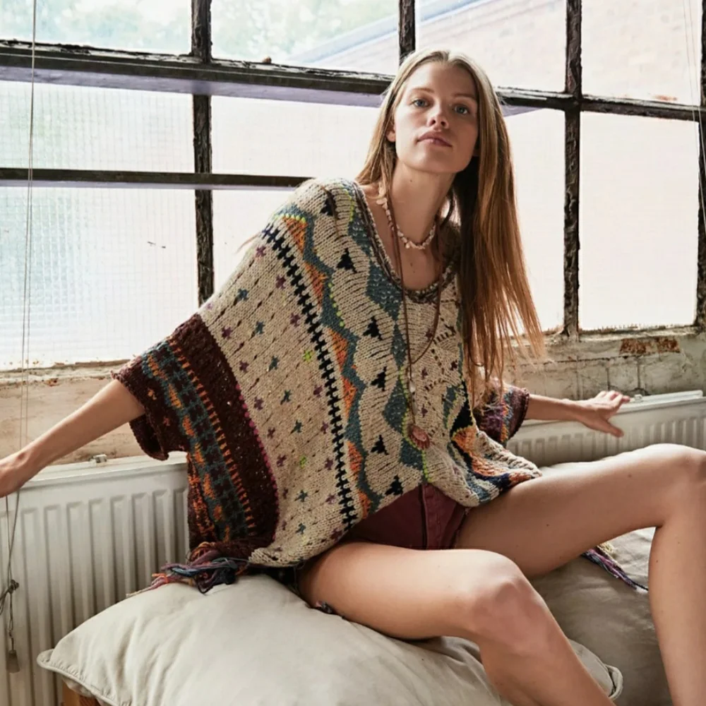 Free People Hidden Gem Lightweight Poncho Top - Picture 4 of 12